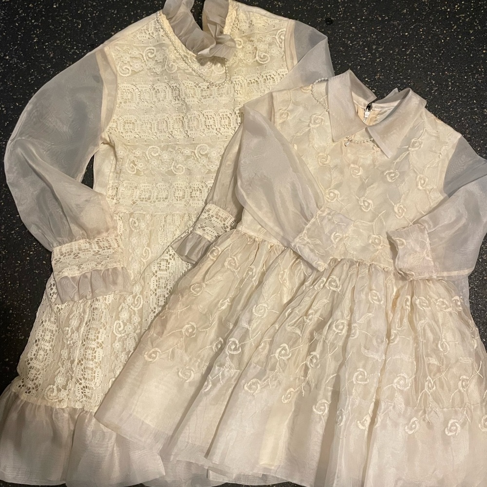 2 girls vintage dresses